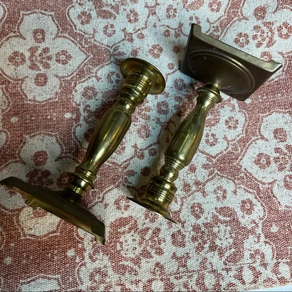 Vintage Brass Candlesticks Pair - Picture 5 of 11